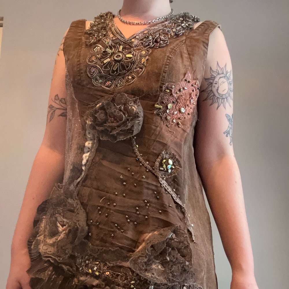 Fairy Whimsigoth asymmetric applique dress - Picture 4 of 15